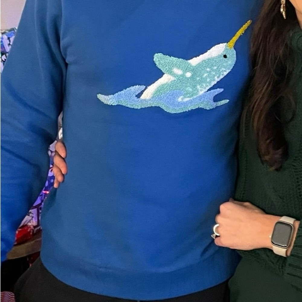 Bonobos Blue Narwhal Sea Critter Sweater - Rare